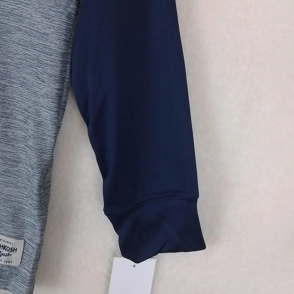 Oshkosh Boys Rash Guard Tee 4 Blue Gray Active Wear Top Outdoor‎ Long Sleeve